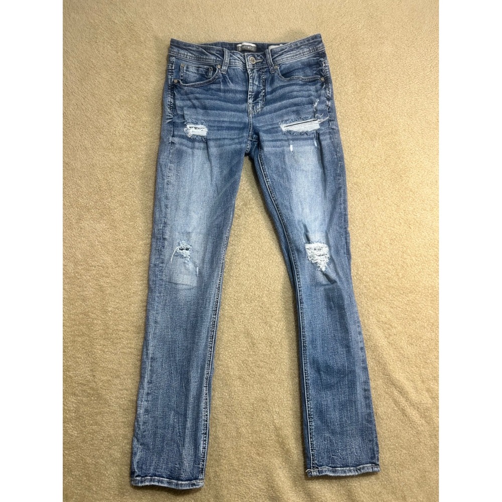 Departwest Seeker Taper‎ Men's Jeans Blue Distressed Slim Fit Size 32x32